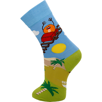 Image of Bitcoin Island - Roller Coaster Guy sock