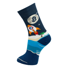 Image of Bitcoin Island - Rocket to the Moon sock