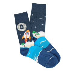 Image of Bitcoin Island - Rocket to the Moon sock